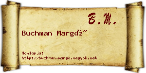 Buchman Margó névjegykártya